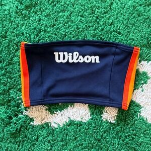 Wilson Athletic Tube Top Navy‎ Blue Orange Yellow White Stripe Tennis Sportswear